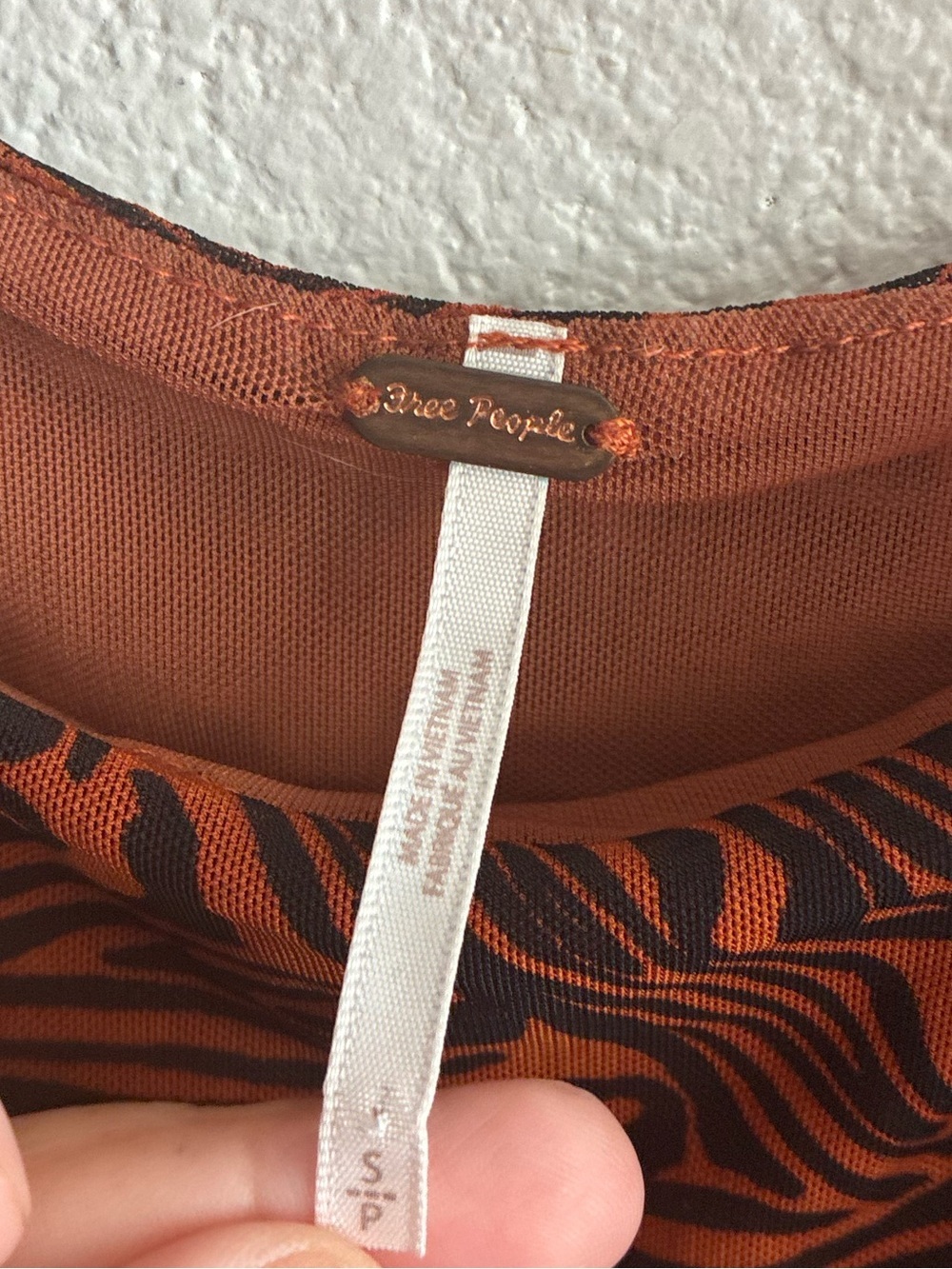 Free People Rust Zebra-Print Ruffle Strap Square Neck Crop Top S - Picture 10 of 13
